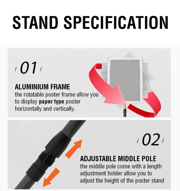 Roxane Stainless Steel Poster Stand Udo Basic Applied