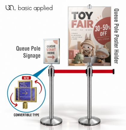 Queue Pole Signage | Retractable Queue Pole Signage