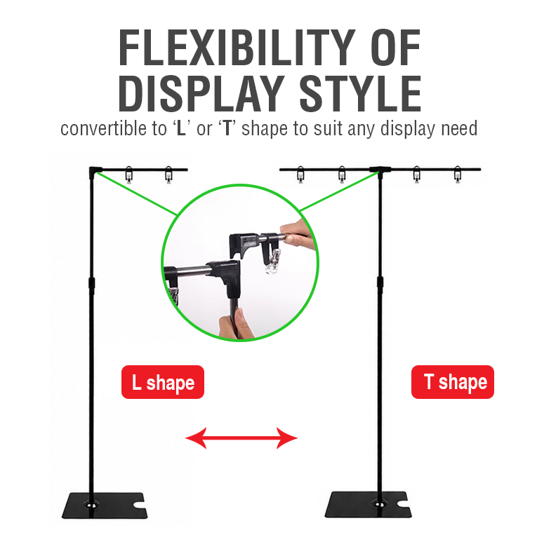 Taylor Stainless Steel L/T Shape Poster Stand - Image 4