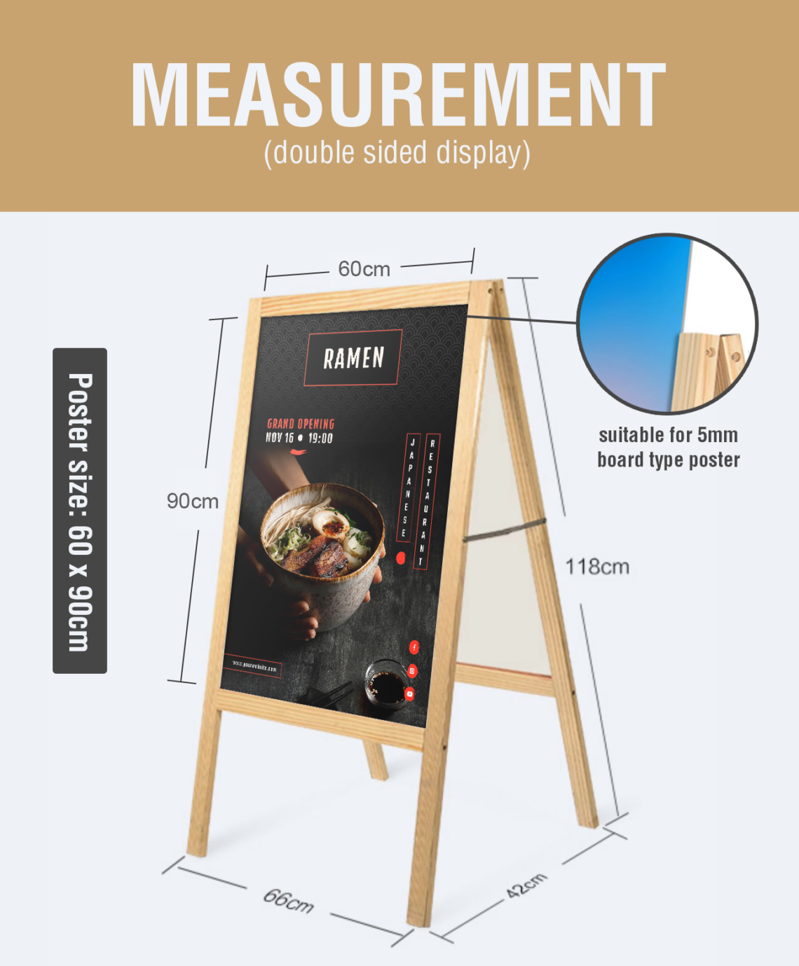 Wooden A Board Poster Stand - UDO | Basic Applied